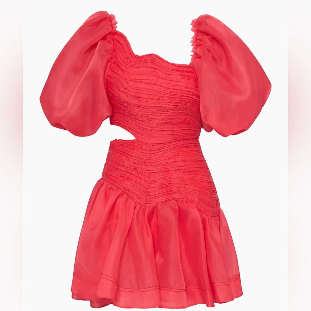- Aje pink puff dress; size 6